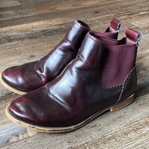 Zara girls wine colored slip on booties size eu 32/us kids 1